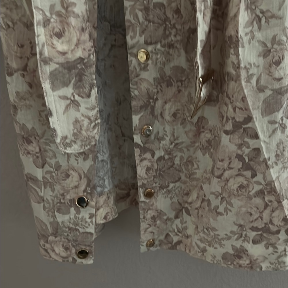 Floral Button-Up Dress with Ruffled Collar - Picture 7 of 8